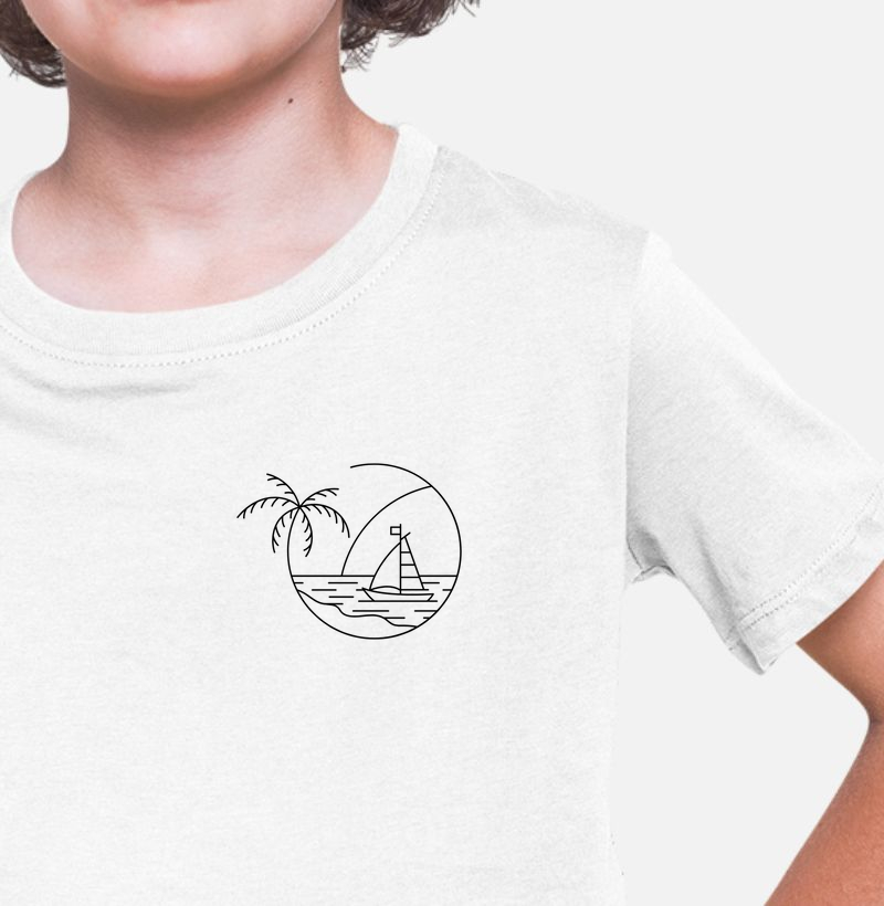 Camiseta Infantil mar e calmaria | 100% algodão