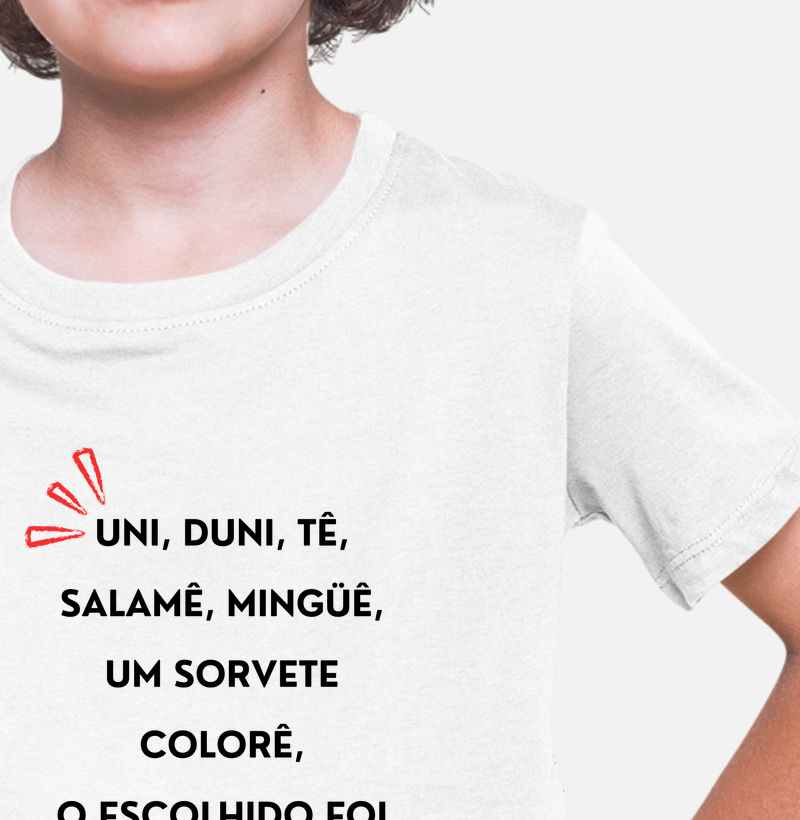 Práxis Camiseta Infantil Uni, Duni, Tê
