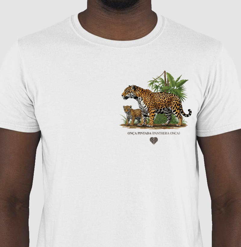 CAMISETA ONÇA-PINTADA DE PERFIL (ESTAMPA PEQUENA)