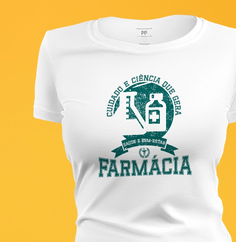 Camiseta Farmácia saúde e bem-estar - feminina