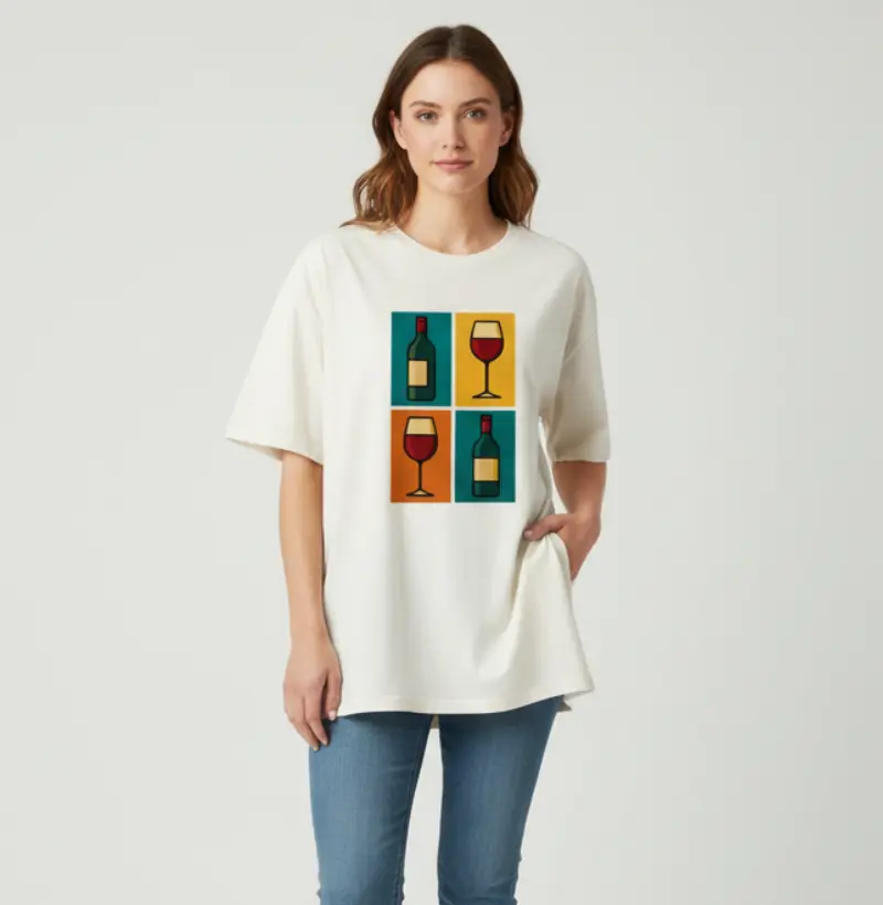 Camiseta Oversized Pop Art do Vinho