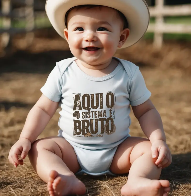 Aqui o Sistema é Bruto - body infantil