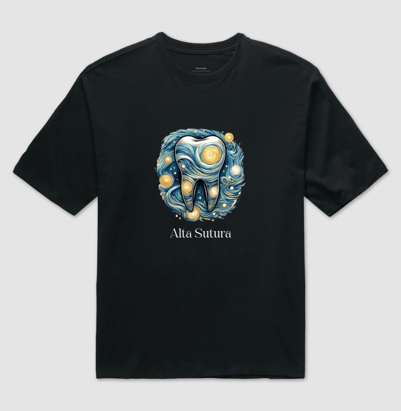 Camiseta Unissex Oversized 100% Algodão - Dente em pintura