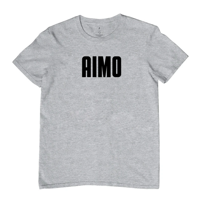 Camiseta Aimobaba AIMO masculina cinza mescla