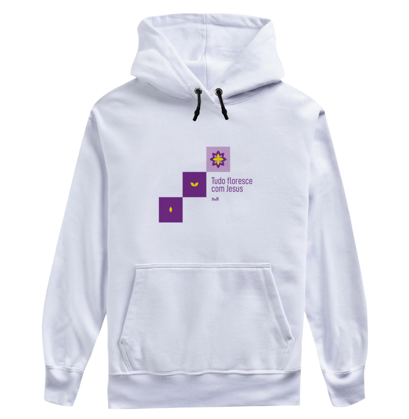 Moletom com capuz e cadarço "Florescer"