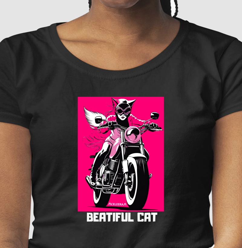 BEATIFUL CAT 2 -PTO - FUNDO ROSA E PTO - FEM