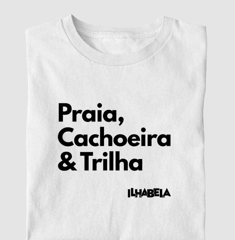 Camiseta Praia, Cachoeira & Trilha Ilhabela