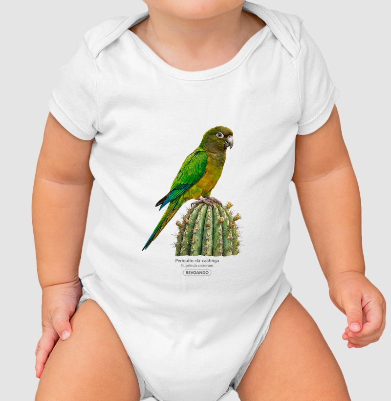 Traços Alados - Periquito-da-caatinga - Body Infantil