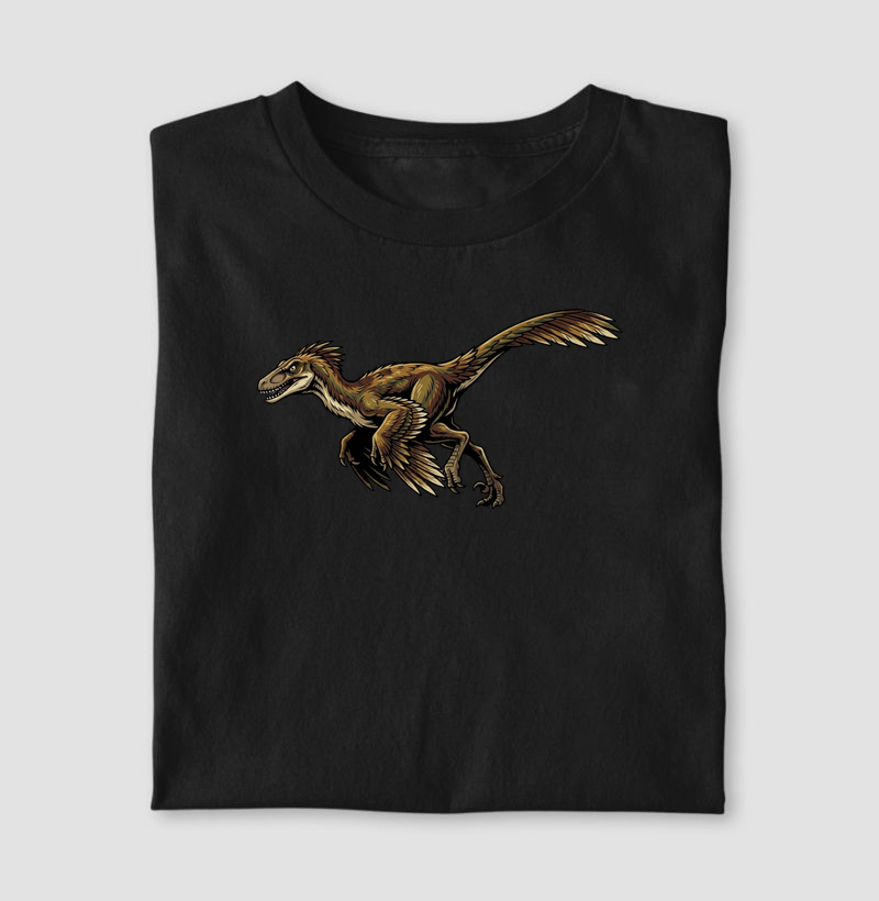 Camisa Algodão Estampada Dinossauro Velociraptor Premium