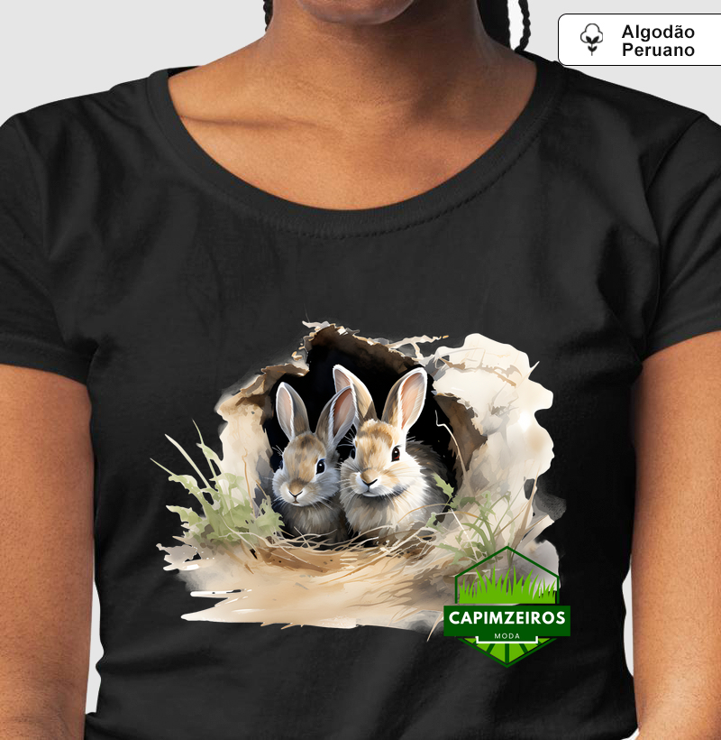 Camiseta Unissex Algodão Peruano Capimzeiros - Coelhos & Lebres 7