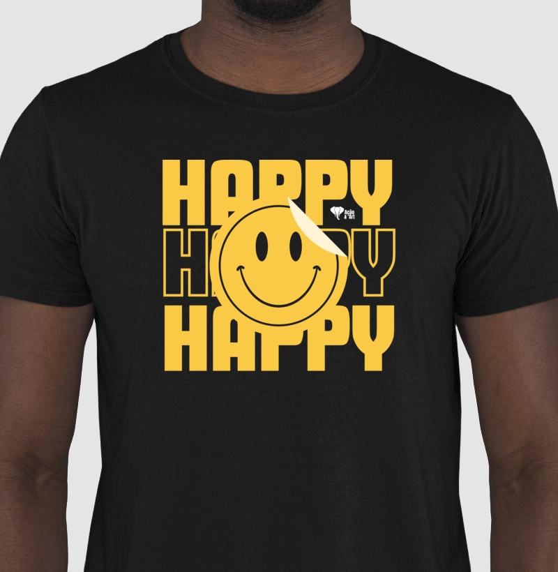 Camiseta Casual Smiles Happy Feliz
