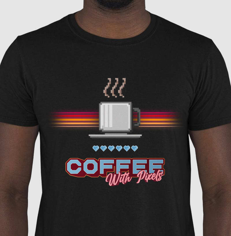 "Camiseta Pixel Brew - Coffee With Pixels