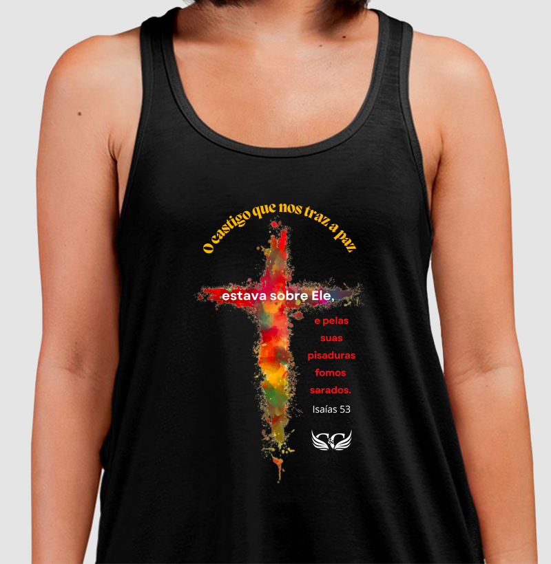 Camiseta de Páscoa O castigo que nos traz a Paz.