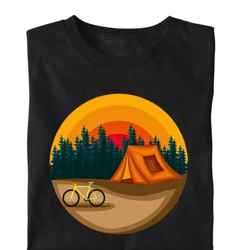 Bike e barraca de acampamento ( imagem)