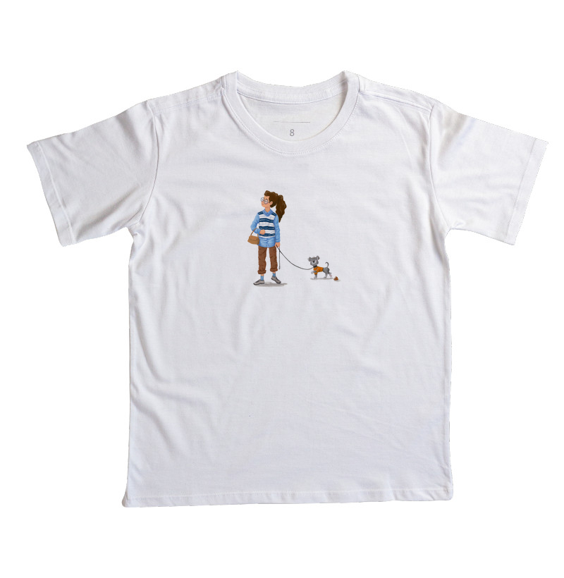 Camiseta Infantil Passeio com Cachorro