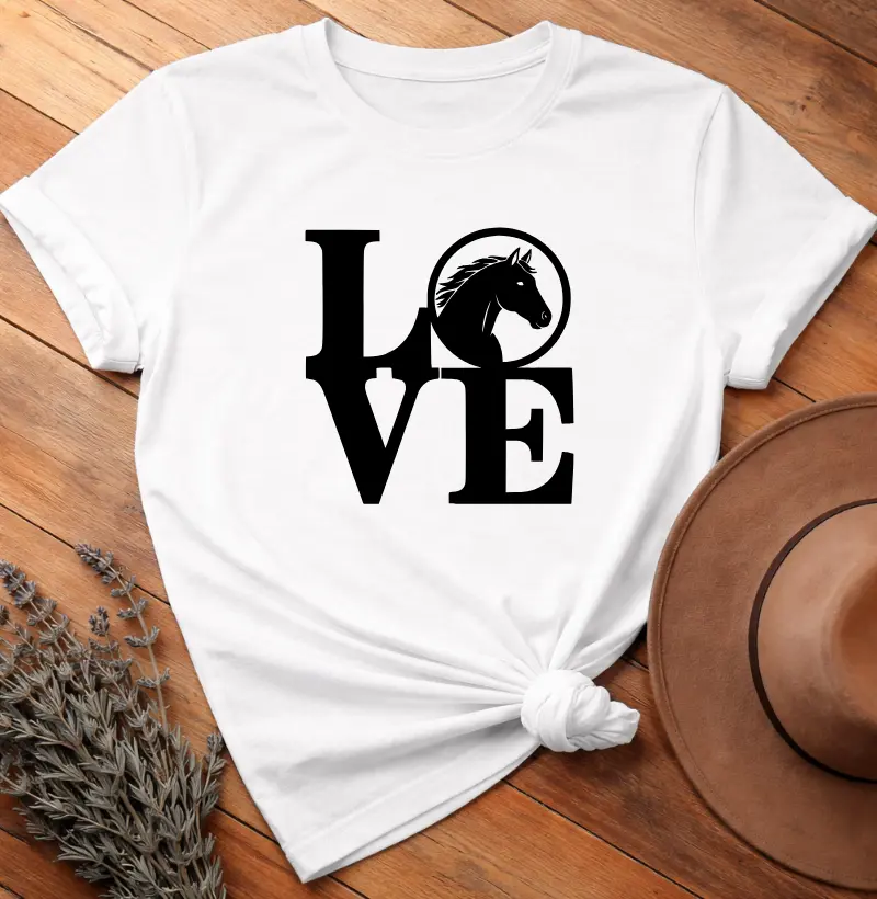 Camiseta Love & Horse 100% Algodão Premium