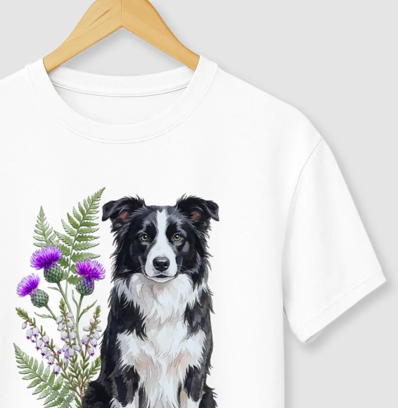 Border Collie Floral Equilíbrio
