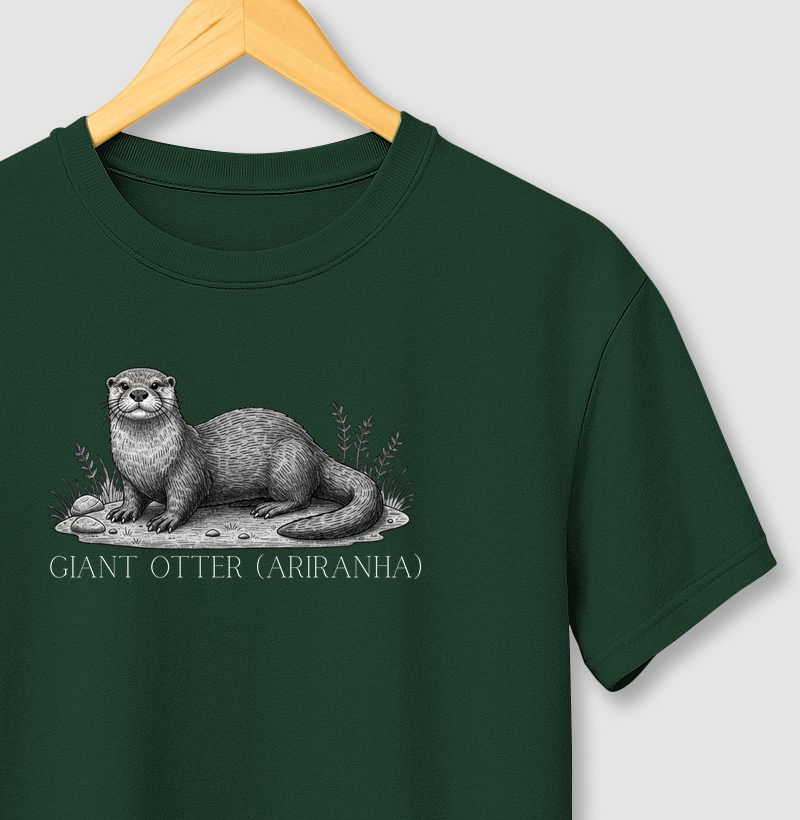Camiseta Lontra Gigante (Ariranha): Pteronura brasiliensis - O Jaguar das Águas da Amazônia 