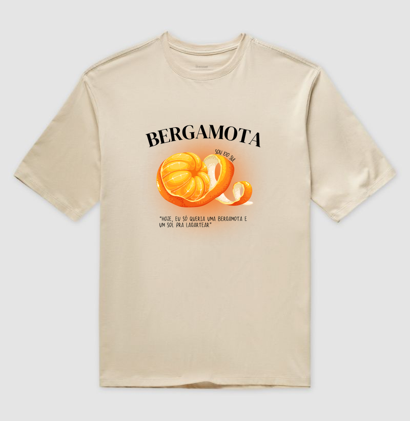 CAMISETA OVERSIZE UNISSEX BERGAMOTA E LAGARTEAR