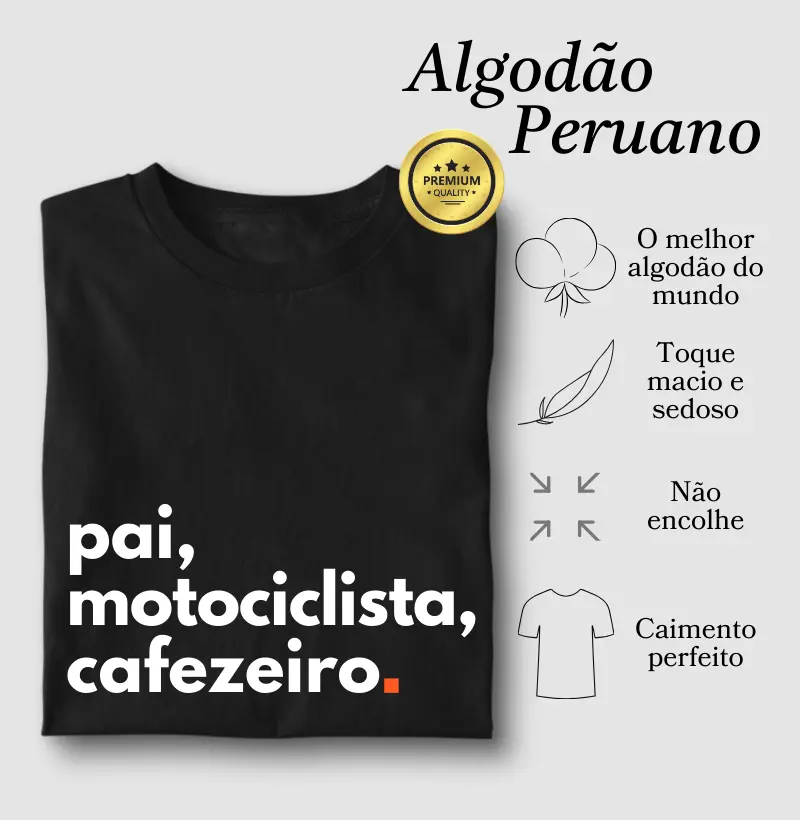 Pai e motociclista