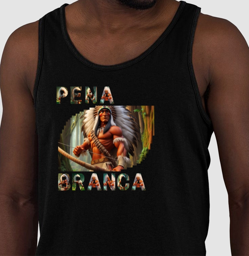Regata unissex 100% Algodão -  Caboclo Pena Branca