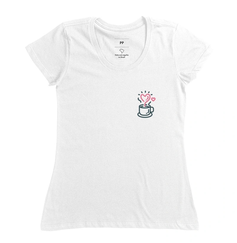 camiseta estampada cafezinho