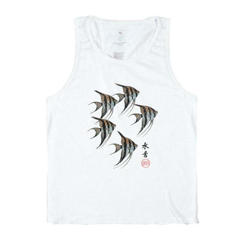 Camiseta Acará Bandeira Altum - Estilo Xilogravura Japonesa