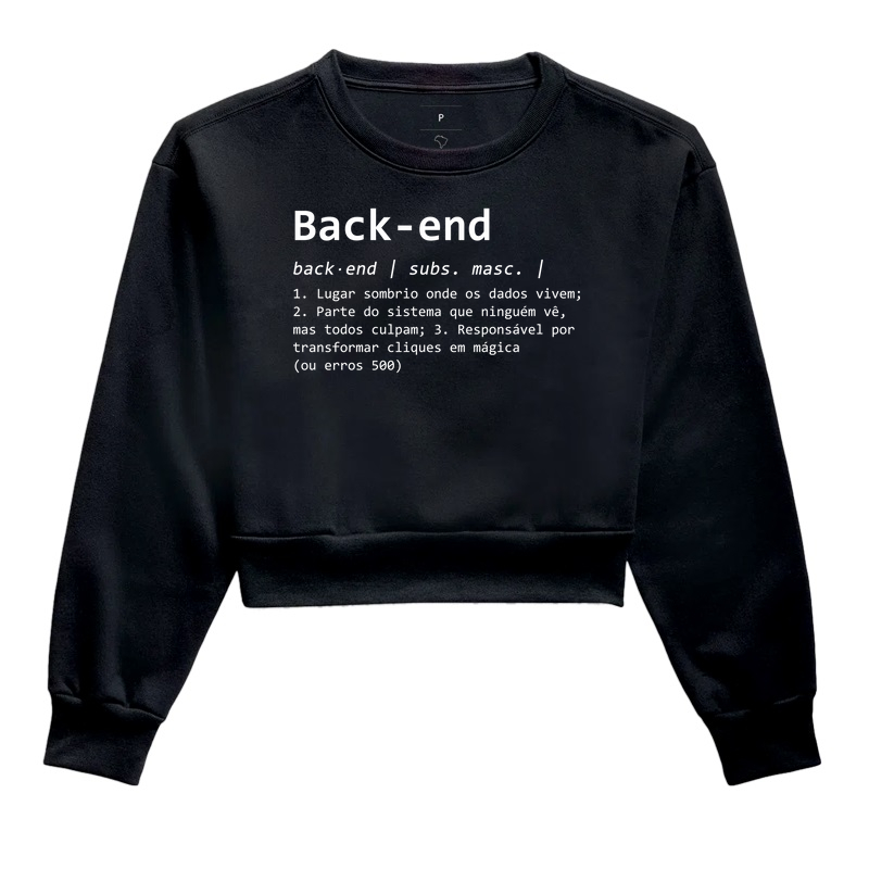 Cropped Moletom Back-end definição