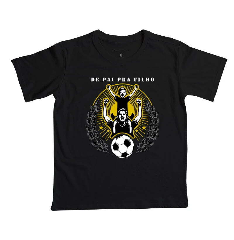 Camiseta De Pai Pra Filho Infantil - Amarelo, Preto e Branco