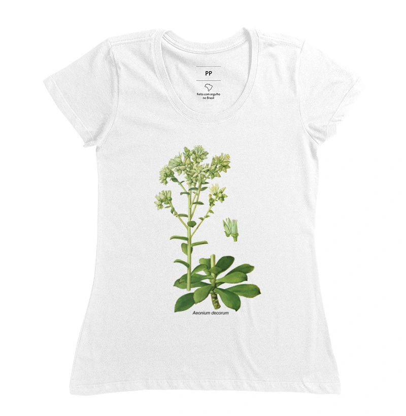 Camiseta Feminina Aeonium decorum ( Suculenta )