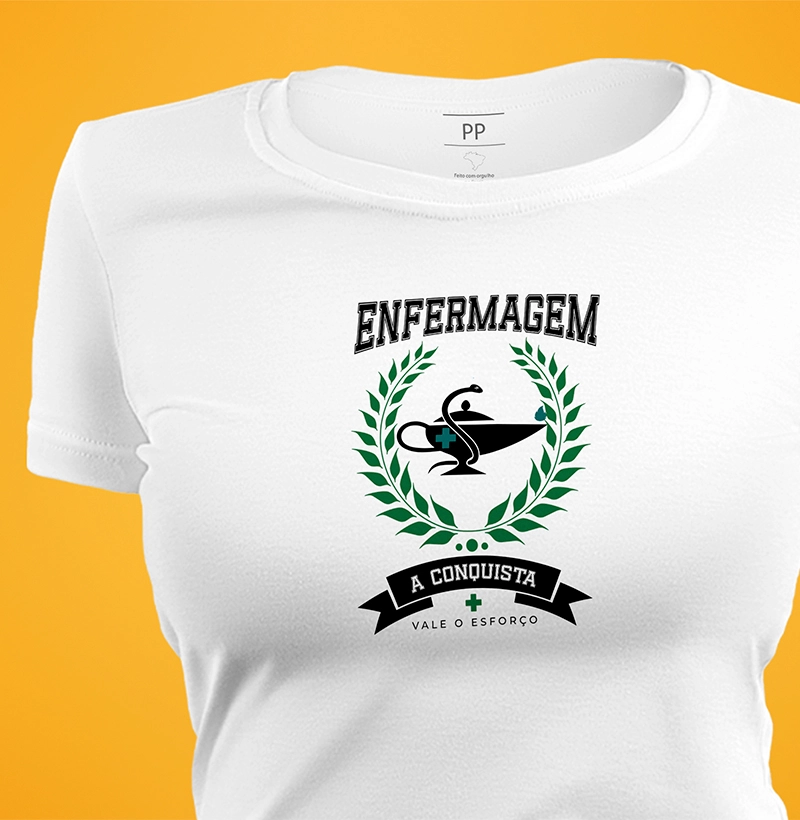 Camiseta Enfermagem Conquista - feminina