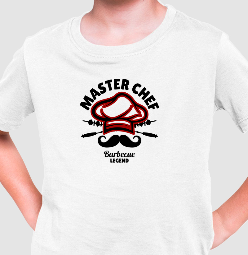Master Chef: Camiseta Infantil- Mostre Seu Estilo de Lenda do Churrasco