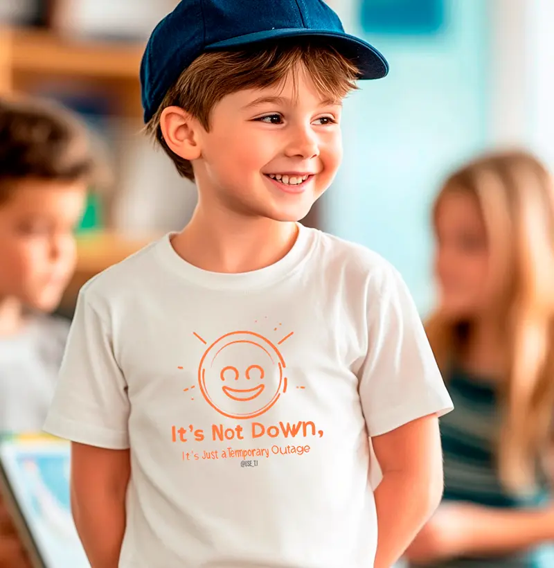 Camiseta Infantil "It's Not Down, It's Just a Temporary Outage" T.I