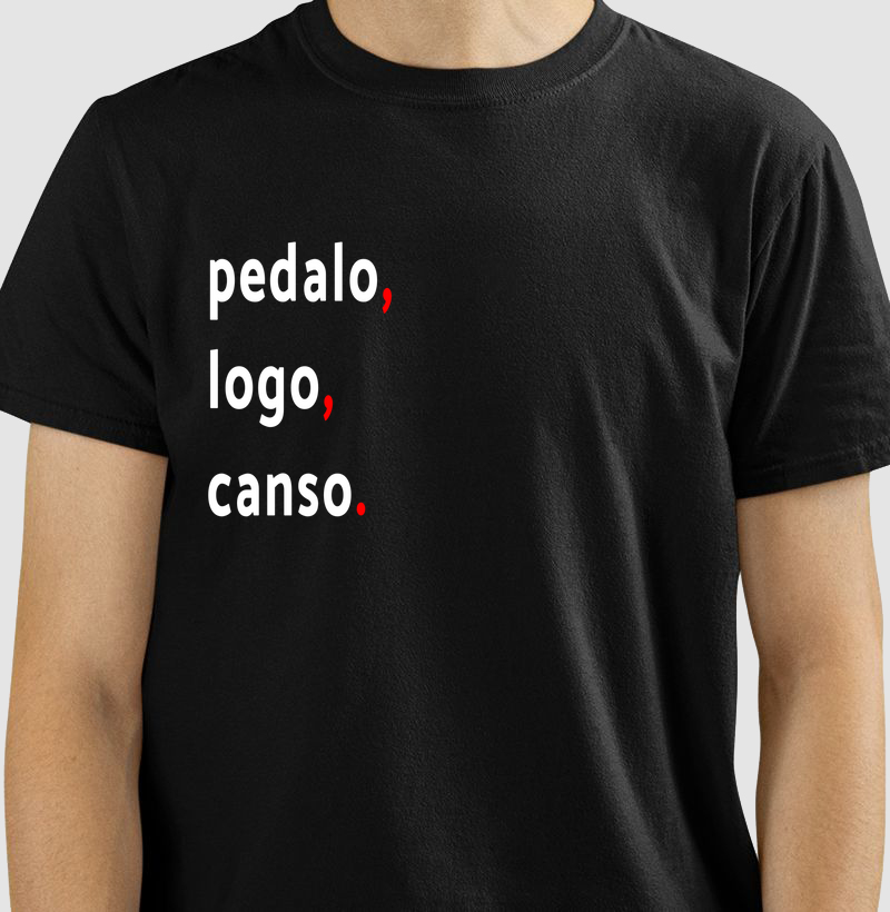 Camiseta Pedalo, logo, canso (cor escura)