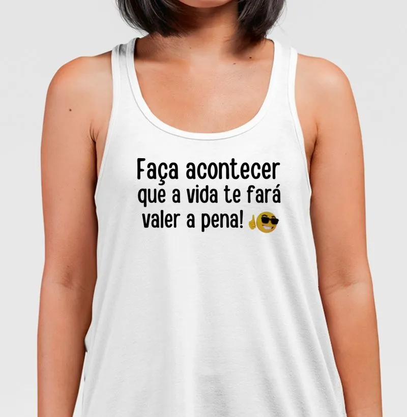 Camiseta Regata - Faça acontecer