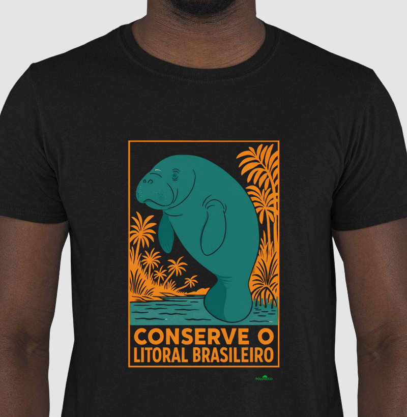 CAMISETA CONSERVE O LITORAL - PEIXE-BOI-MARINHO