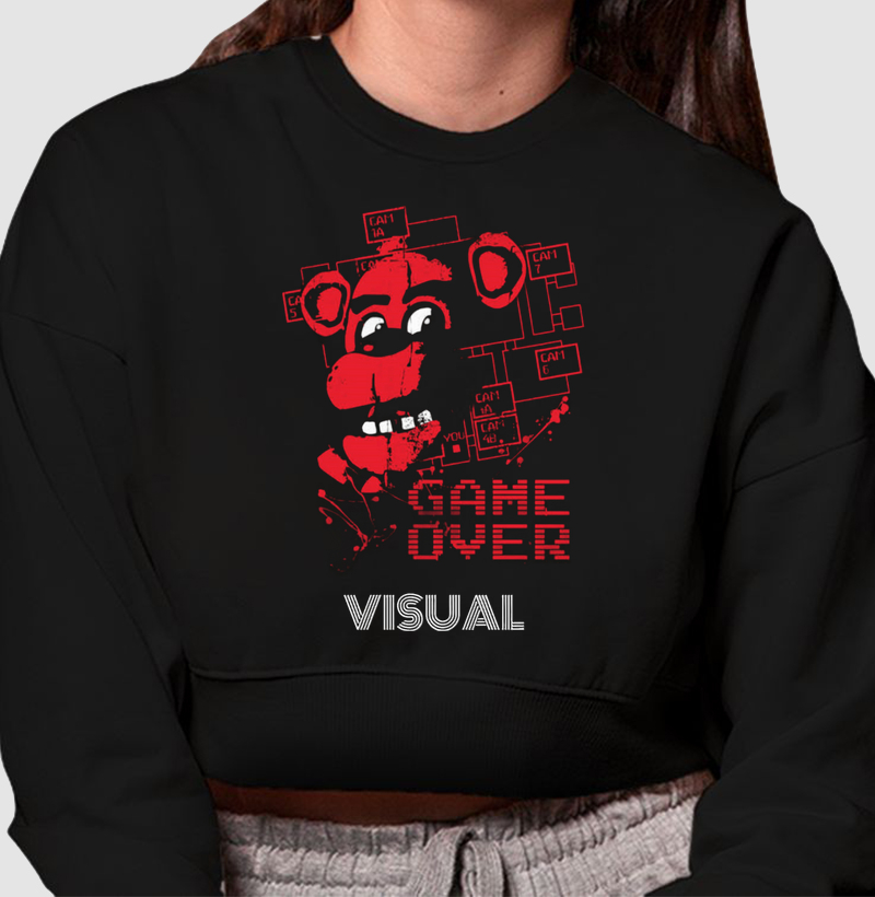 Cropped Moletom GAME OVER 5NAF - Visual