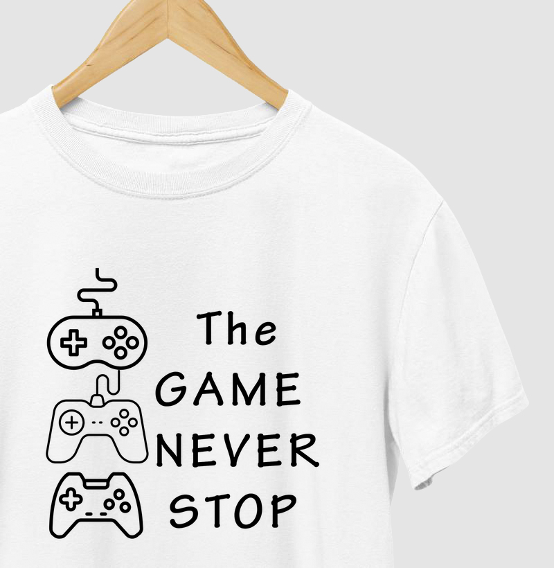 Camiseta The Gamer Never Stop