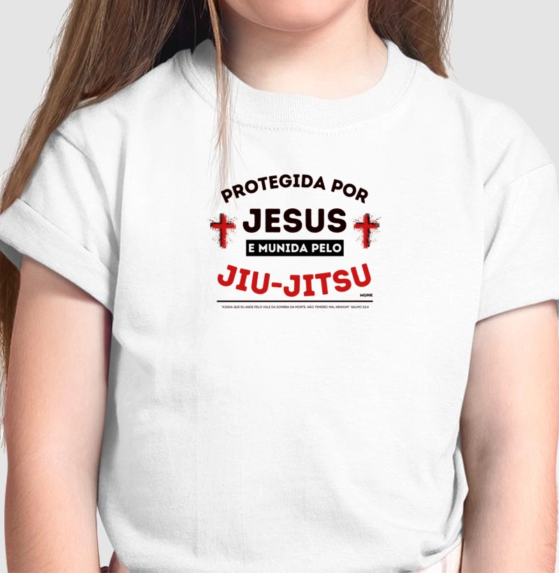 Infantil Protegido(a) por Jesus. Munido(a) de Jiu-Jitsu.