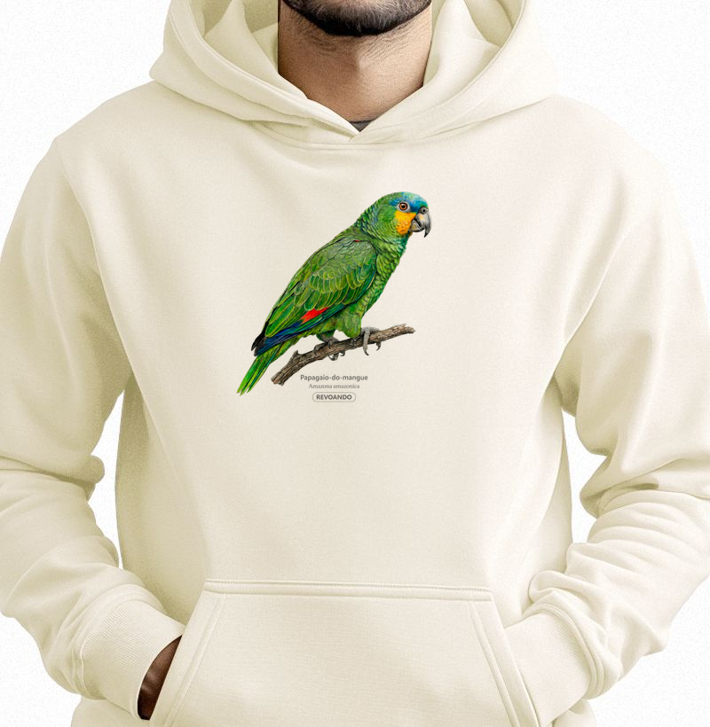 Traços Alados - Papagaio-do-mangue - Moletom Hoodie