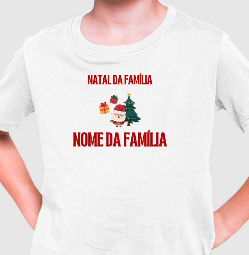 Camiseta Infantil Natal da Família — Personalizável