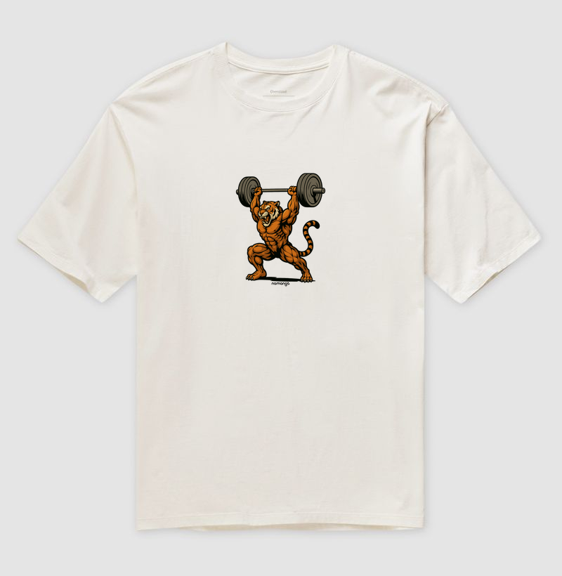 Camiseta  Oversized CrossFit Overhead Squat Tigre – Na Manga