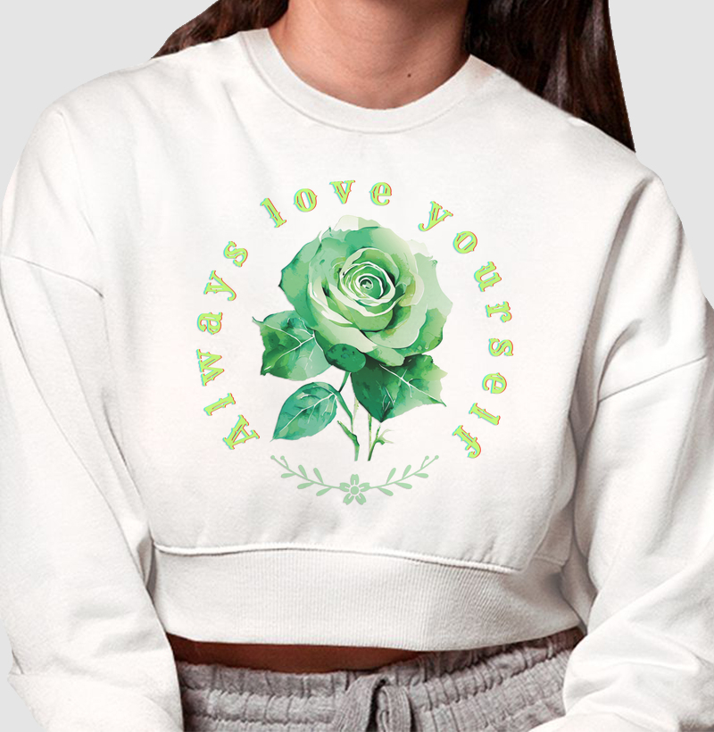 HONESTEE LOVE YOURSELF Cropped Moletom