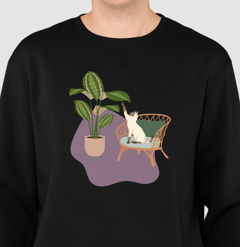 Cat On The Plant