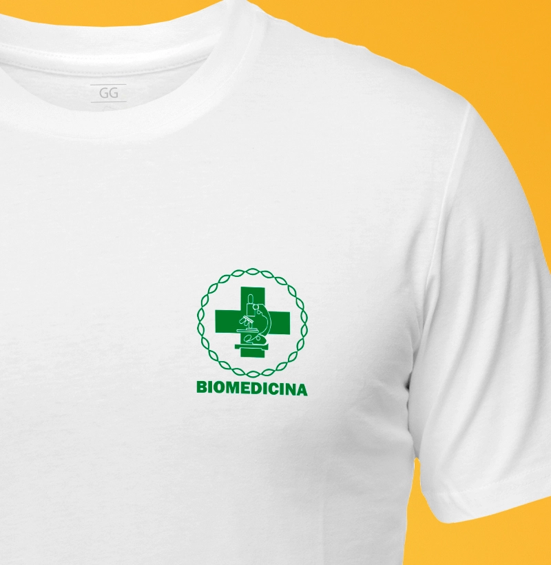 Camiseta Biomedicina símbolo no peito - masculina