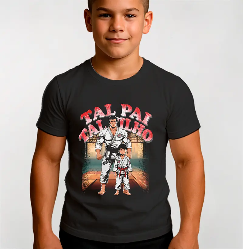 Camiseta Infantil 100% algodão, estampa Pai filho