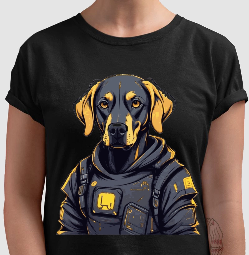 Camiseta Labrador Retriever arte cyberpunk 3.0!
