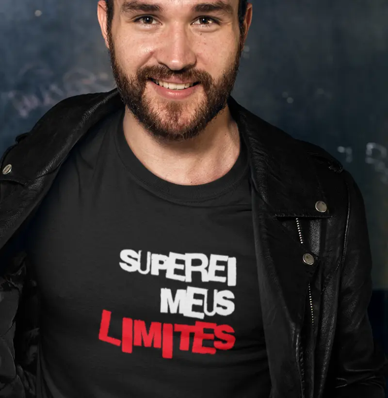Camiseta Esportiva Motivacional | "Superei Meus Limites" | Malha Reserva | Atletiva Store
