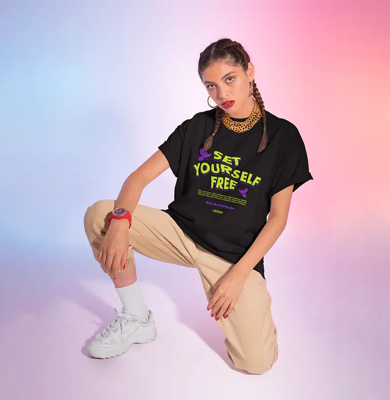 Camiseta Streetwear Set yourself free