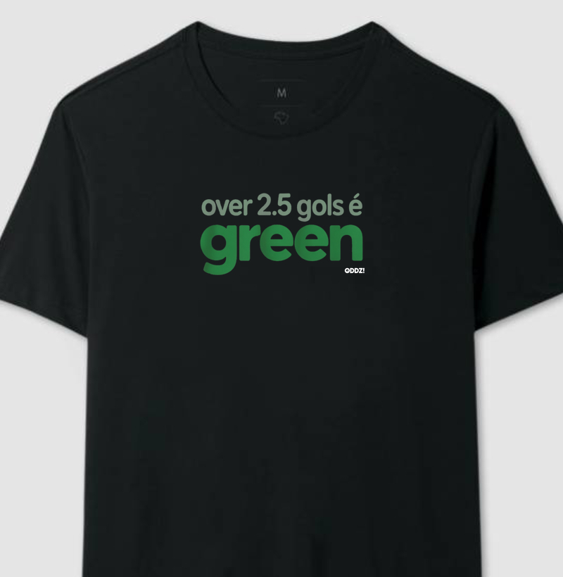 Camiseta Over 2.5 Gols é Green – Estilo e Humor para Apostadores